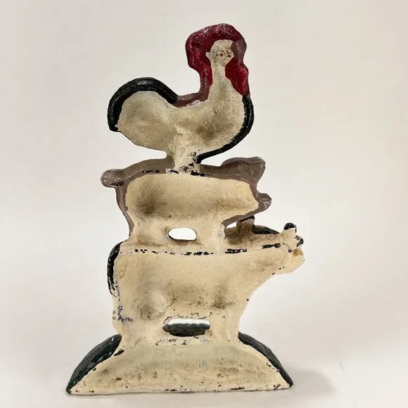 Vintage Farm Animals Cast Iron Door Stop Stacked Country Farmhouse Home Decor - Picture 4 of 9